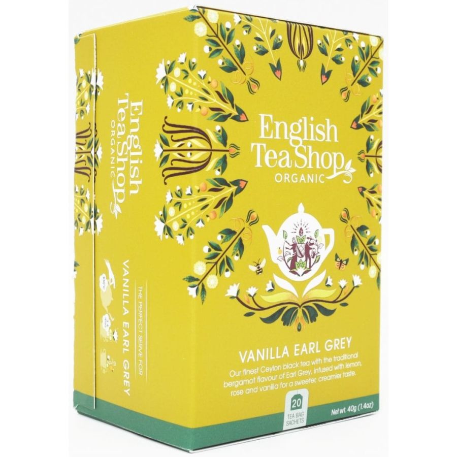 English Tea Shop Organic Black Tea Vanilla Earl Grey, 20 teposer
