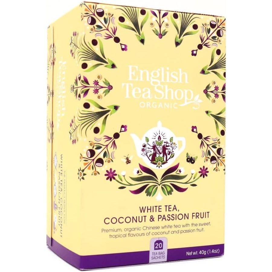 English Tea Shop Organic White Tea, Coconut & Passion Fruit, 20 teposer