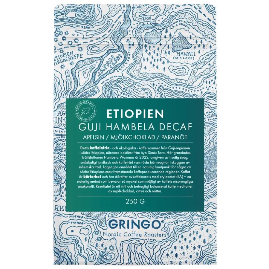 Gringo Nordic Organic Etiopien Guji Hambela Decaf koffeinfri kaffe 250 g kaffebønner