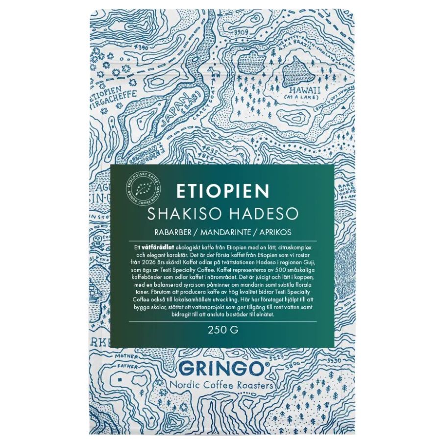 Gringo Nordic Organic Etiopien Shakiso Hadeso 250 g kaffebønner