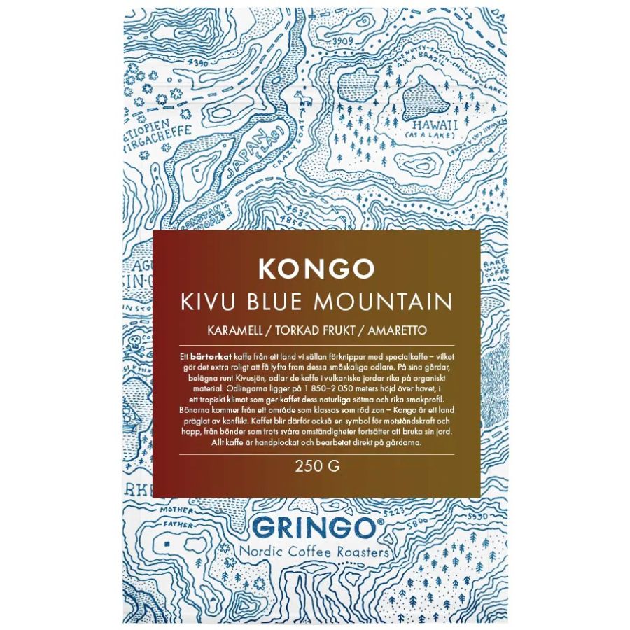 Gringo Nordic Kongo Kivu Blue Mountain 250 g kaffebønner
