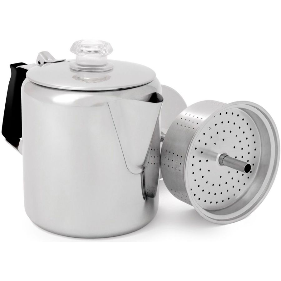 GSI Outdoors Glacier Stainless Percolator With Silicon Handle, 6 kopper