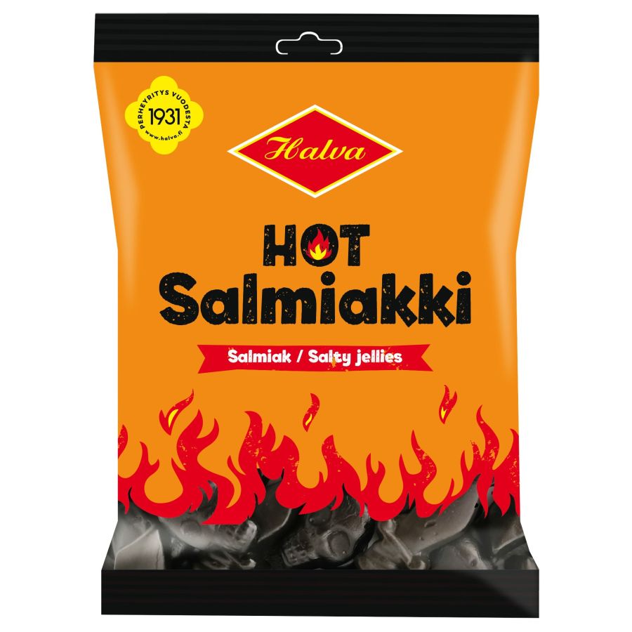 Halva Hot salmiakslik 160 g pose