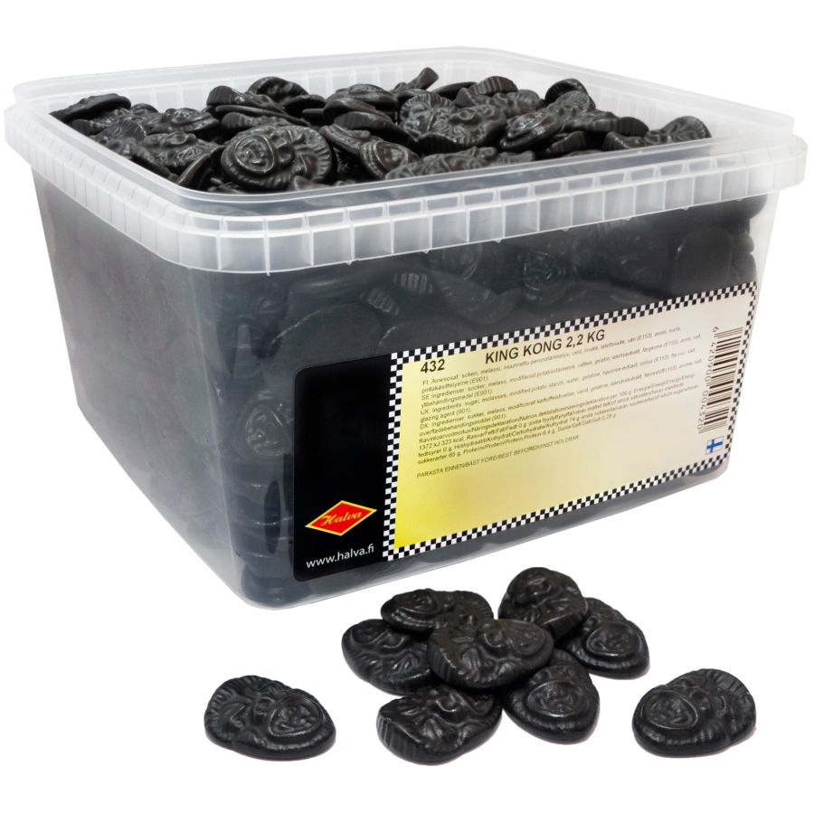 Halva King Kong lakridskonfekt, kasse 2,2 kg
