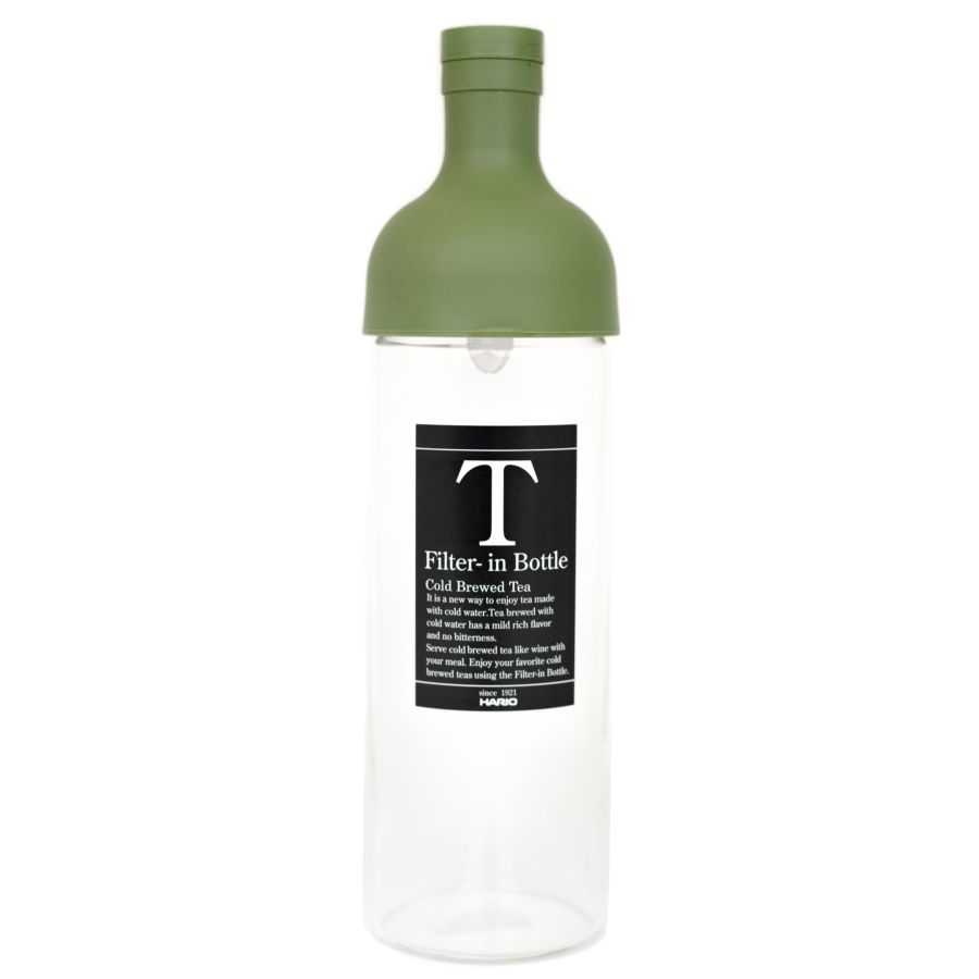 Hario Filter-In Bottle Cold Brewed Tea -teflaske 750 ml, oliven grøn