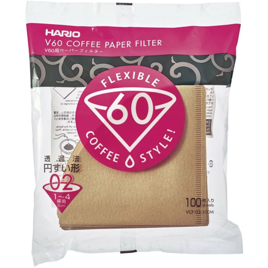 Hario V60 Misarashi ubleget kaffefilter størrelse 02, 100 stk.