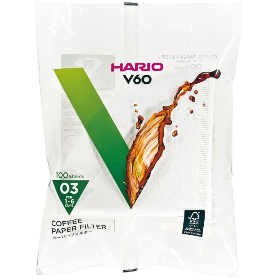 Hario V60 Misarashi størrelse 03 brune kaffefilterpapirer, 100 stk