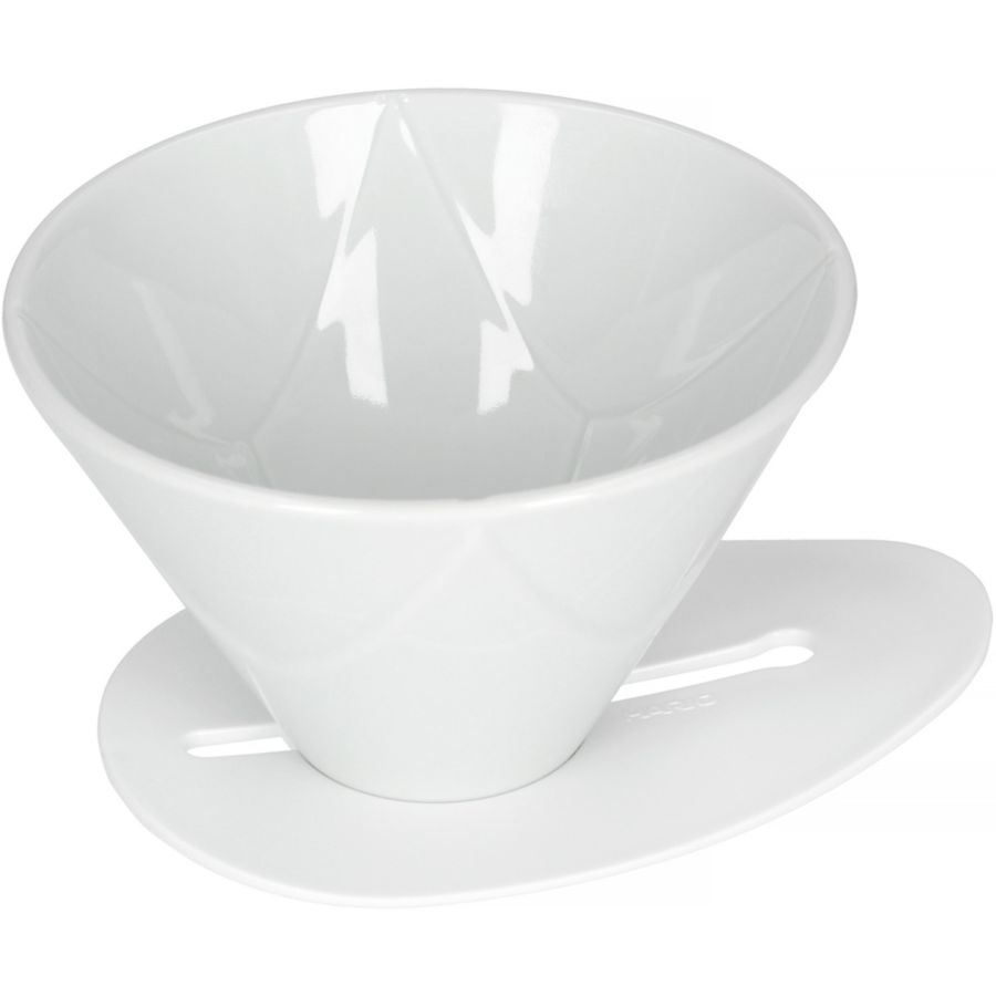 Hario V60 One Pour Dripper Mugen størrelse 02 keramisk filterholder, hvid