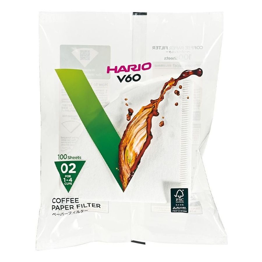 Hario V60 kaffefilter størrelse 02, 100 stk