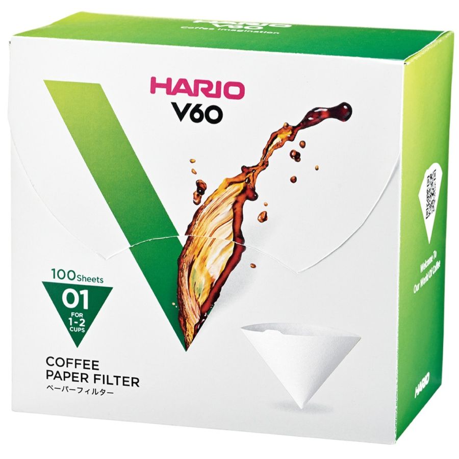 Hario V60 Size 01 Coffee Paper Filters 100 pcs Box