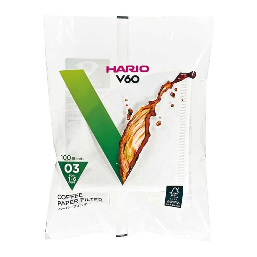 Hario V60 kaffefilter størrelse 03, 100 stk