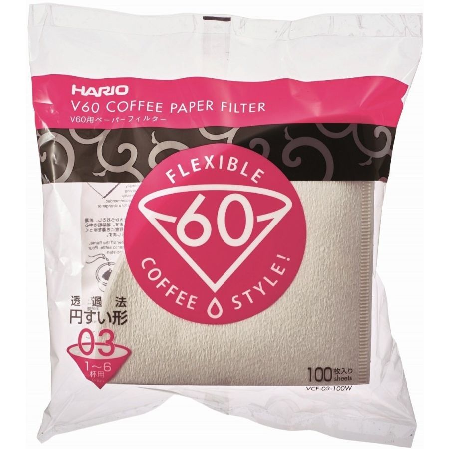 Hario V60 kaffefilter størrelse 03, 100 stk