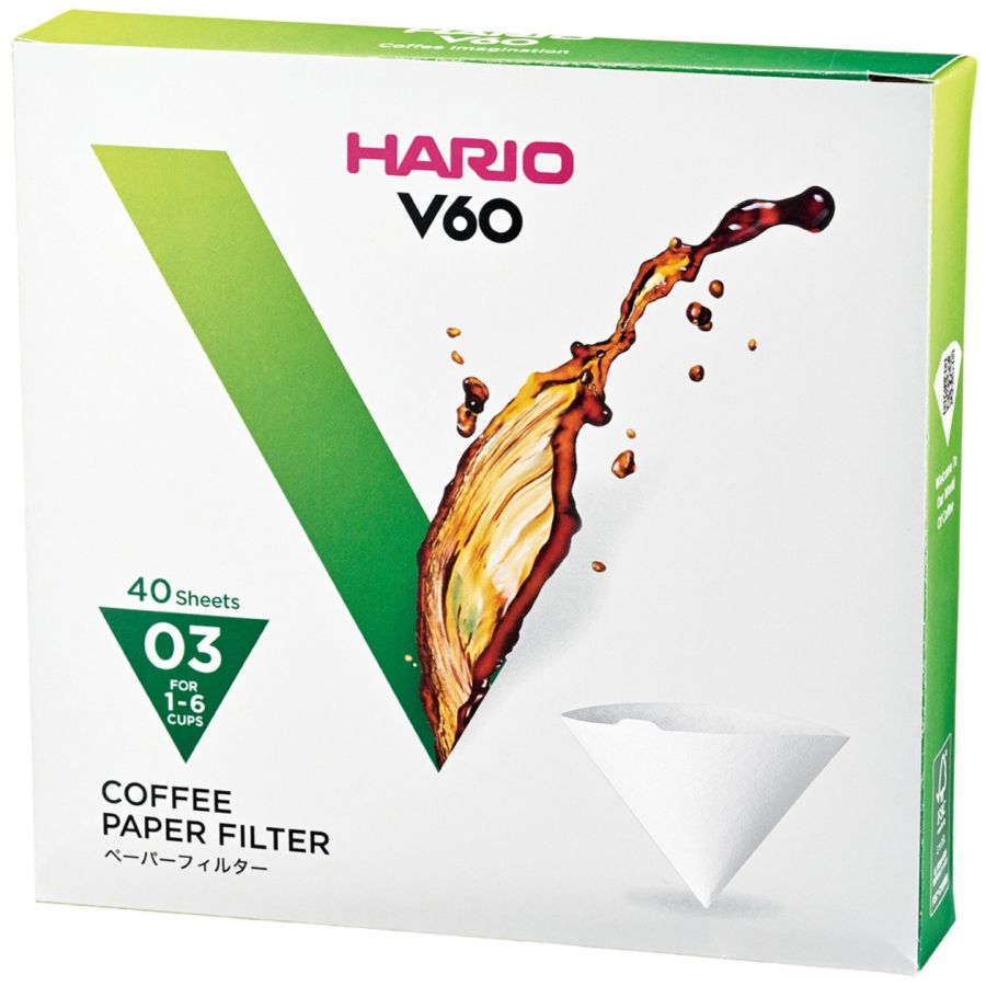 Hario V60 kaffefilter størrelse 03, 40 stk. i æske