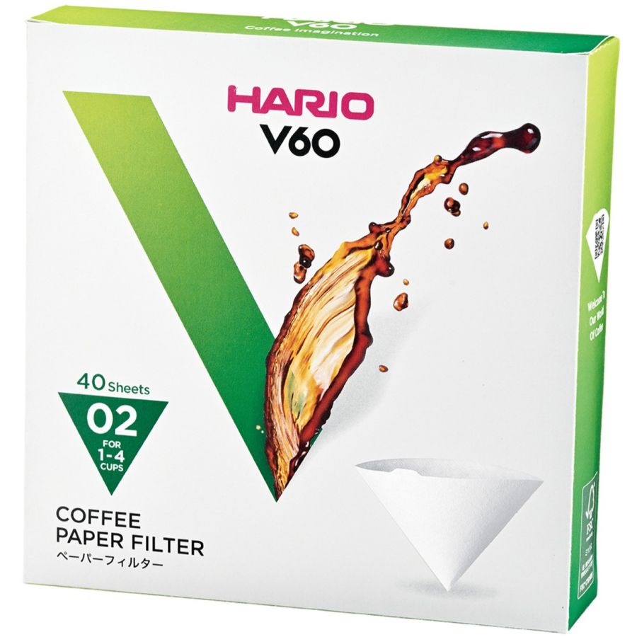 Hario V60 størrelse 02 kaffefilterpapir 40 stk. i æske