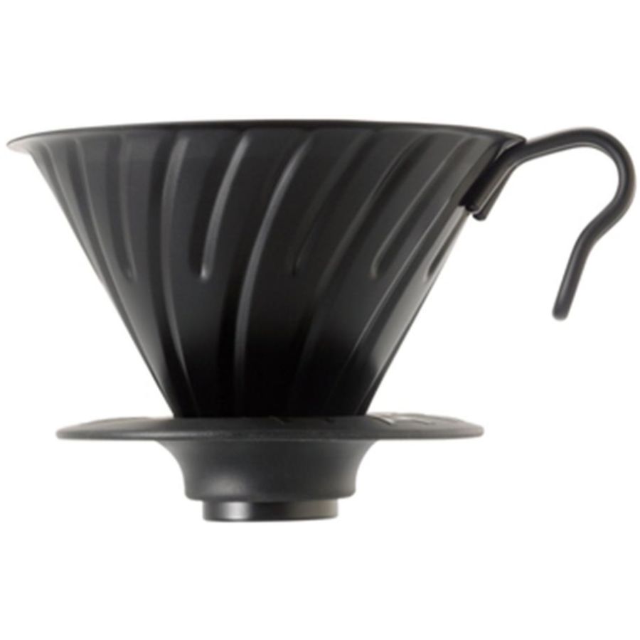 Hario V60 Steel Dripper størrelse 02 filterholder i stål med silikonebase, mat sort