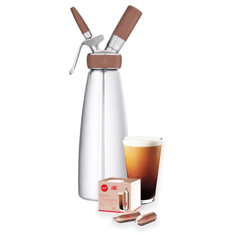 iSi Nitro Coffee Whip Syphon 1 l + iSi Nitro Coffee Whip Nitrogen Chargers 16 pcs