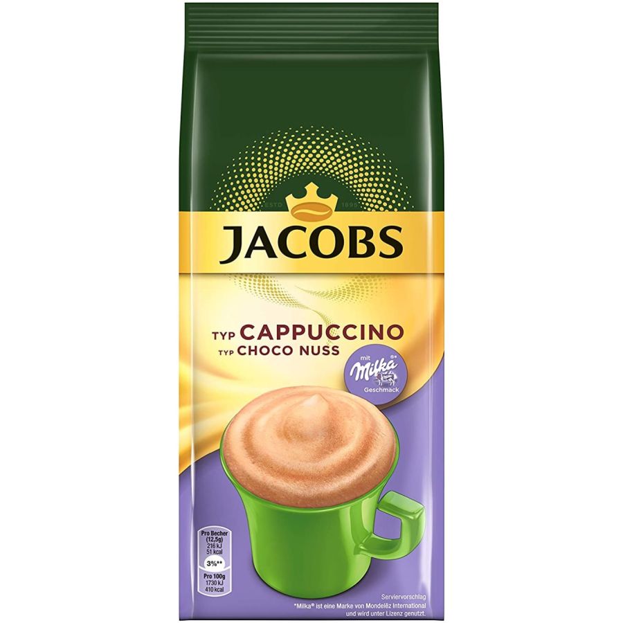 Jacobs Cappuccino Choco Nut smagsat instant kaffe 500 g