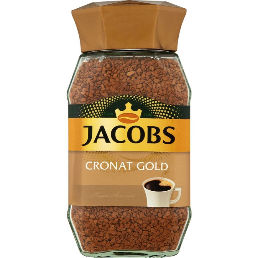 Jacobs Cronat Gold instantkaffe 200 g glasbeholder