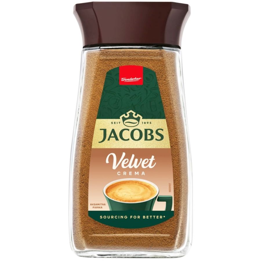 Jacobs Velvet Crema instantkaffe 200 g glasbeholder