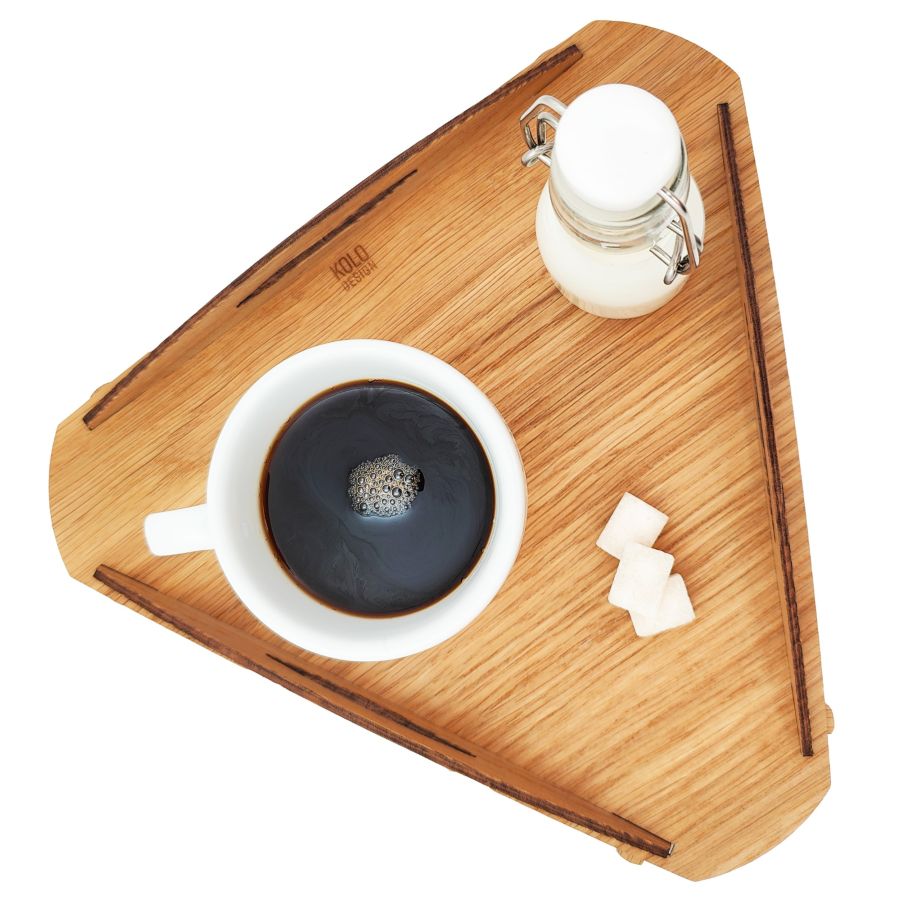 KOLO Design x Crema  træ trekantet bakke, eg