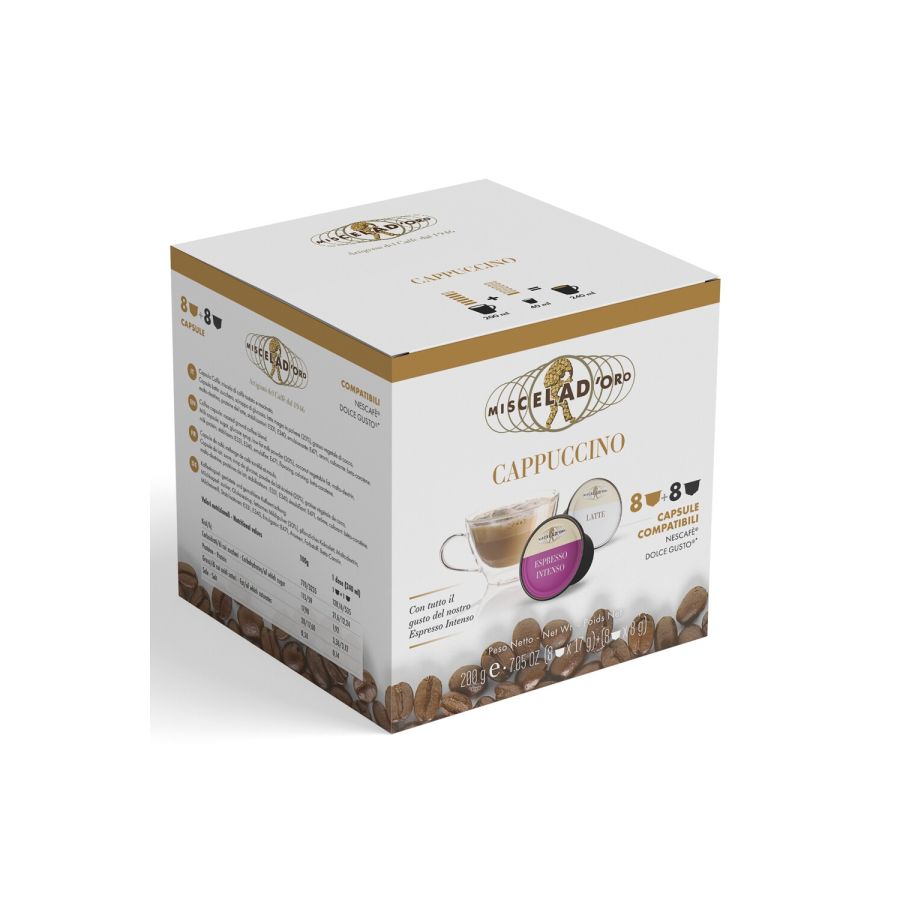 Miscela d'Oro Cappuccino, Dolce Gusto®-kompatible kaffekapsler, 16 stk.