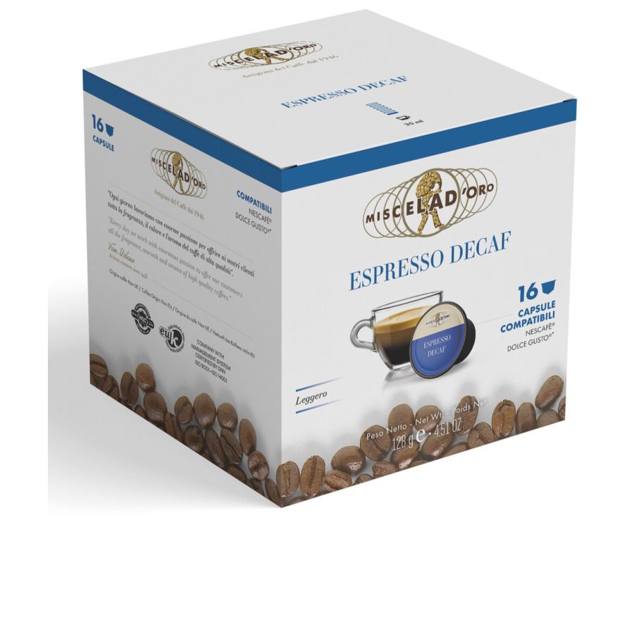 Miscela d'Oro Espresso Decaf, Dolce Gusto®-kompatible koffeinfri kaffekapsler, 16 stk.