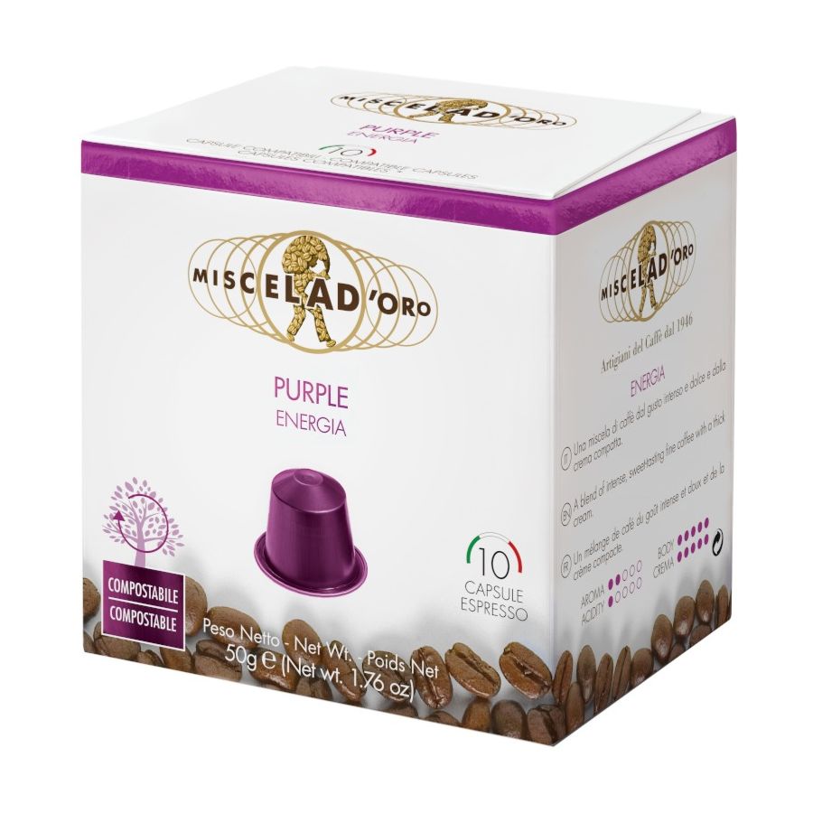 Miscela d'Oro Purple Nespresso-kompatible kaffekapsler 10 stk