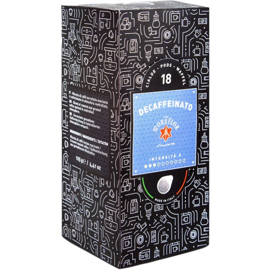 Mokaflor Decaffeinato koffeinfri E.S.E. espresso pods 18 stk.