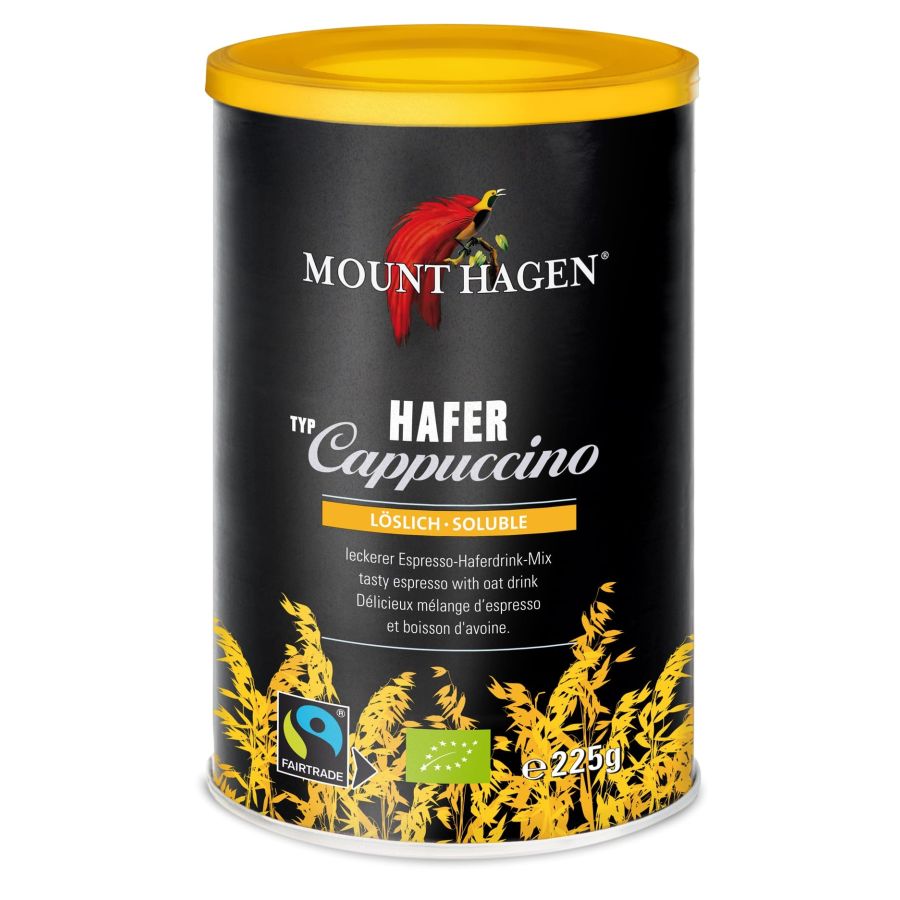 Mount Hagen Cappuccino vegansk instant kaffe 225 g krukke
