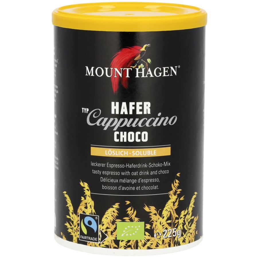 Mount Hagen Cappuccino Choco vegansk instantkaffe 225 g krukke
