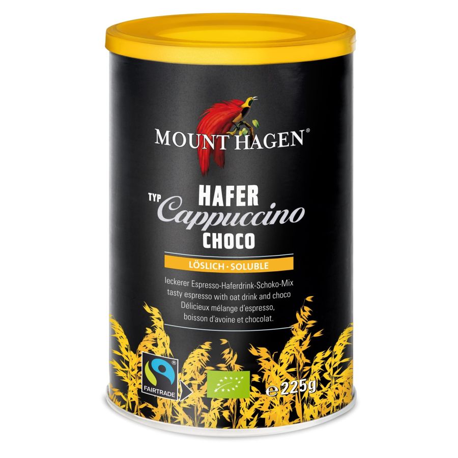 Mount Hagen Cappuccino Choco vegansk instantkaffe 225 g krukke