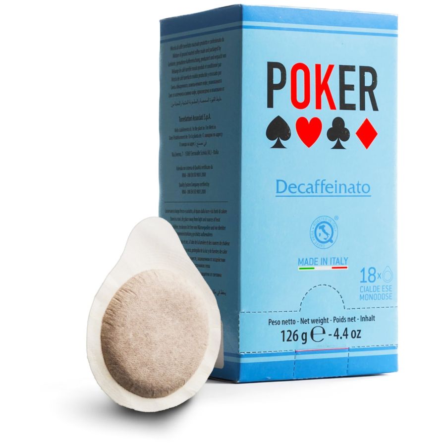 Poker Decaffeinato koffeinfri E.S.E. espresso pods 18 stk.