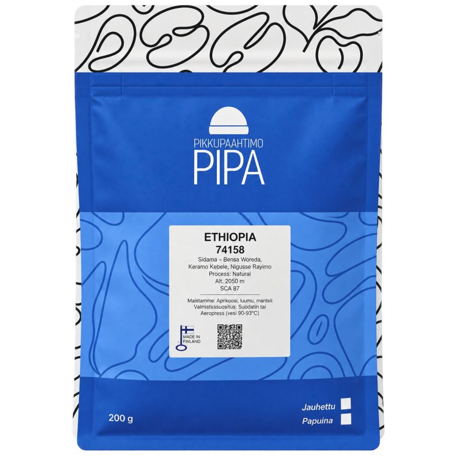 Pikkupaahtimo Pipa Ethiopia 74158 200 g kaffebønner