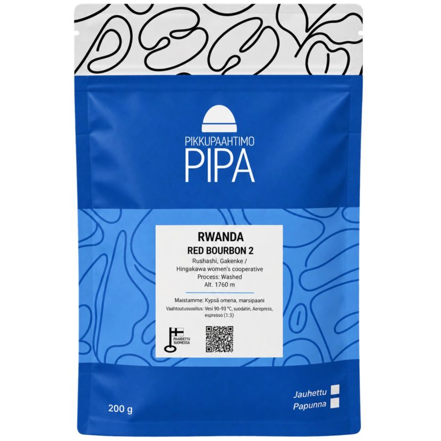 Pikkupaahtimo Pipa Rwanda Red Bourbon 2 200 g Coffee Beans