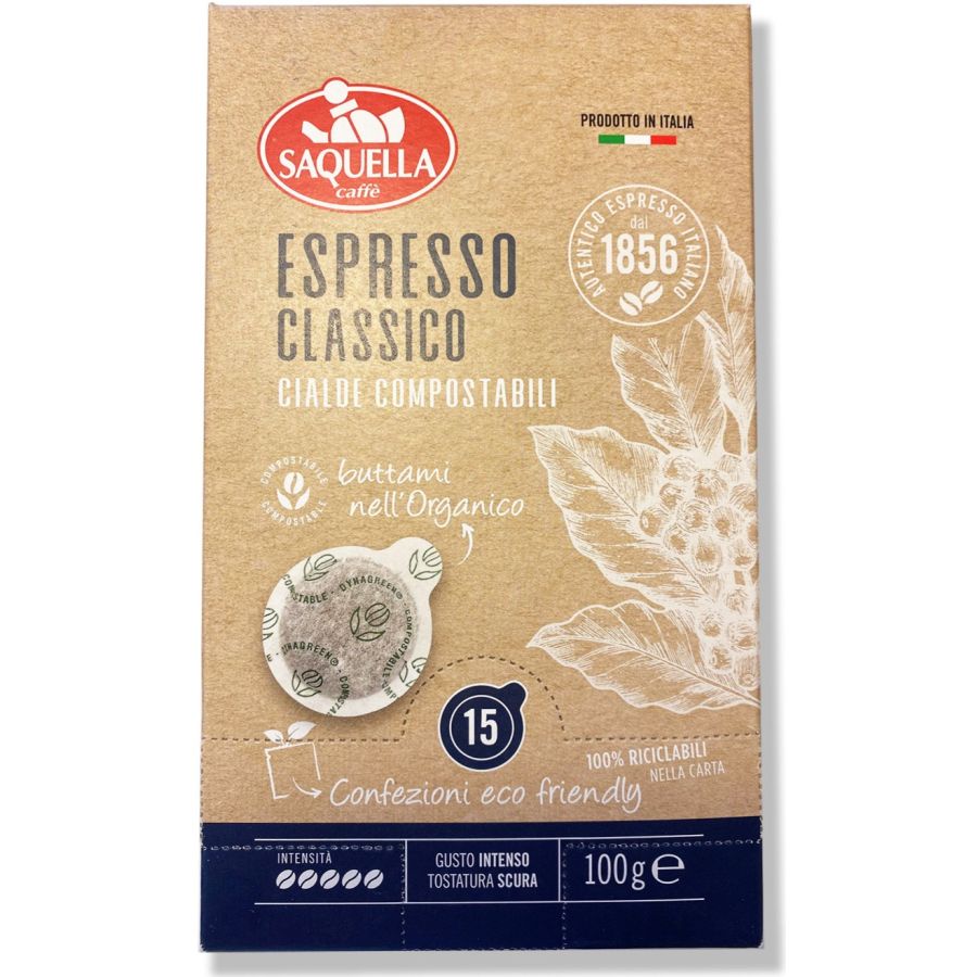 Saquella Espresso Classico kaffepuder 15 stk