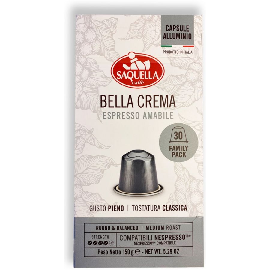 Saquella Saquella NEW Bella Crema Nespresso-kompatible kaffekapsler 30 stk