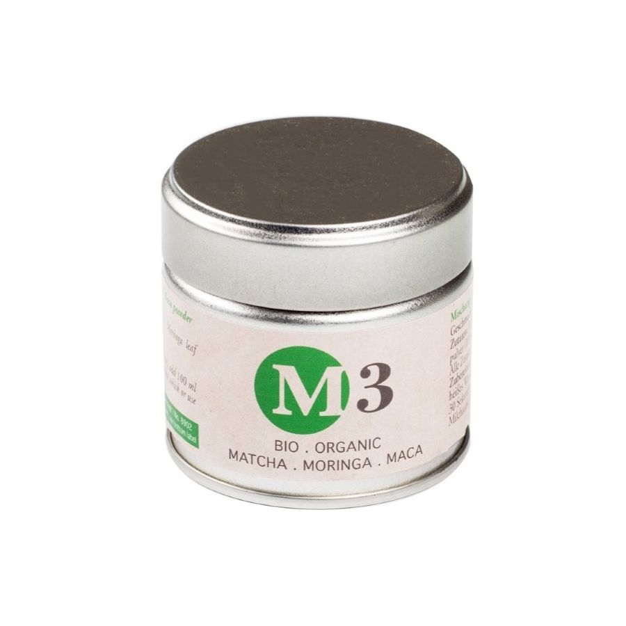 Shamila M3 Organic Matcha Moringa Maca 30 g dåse