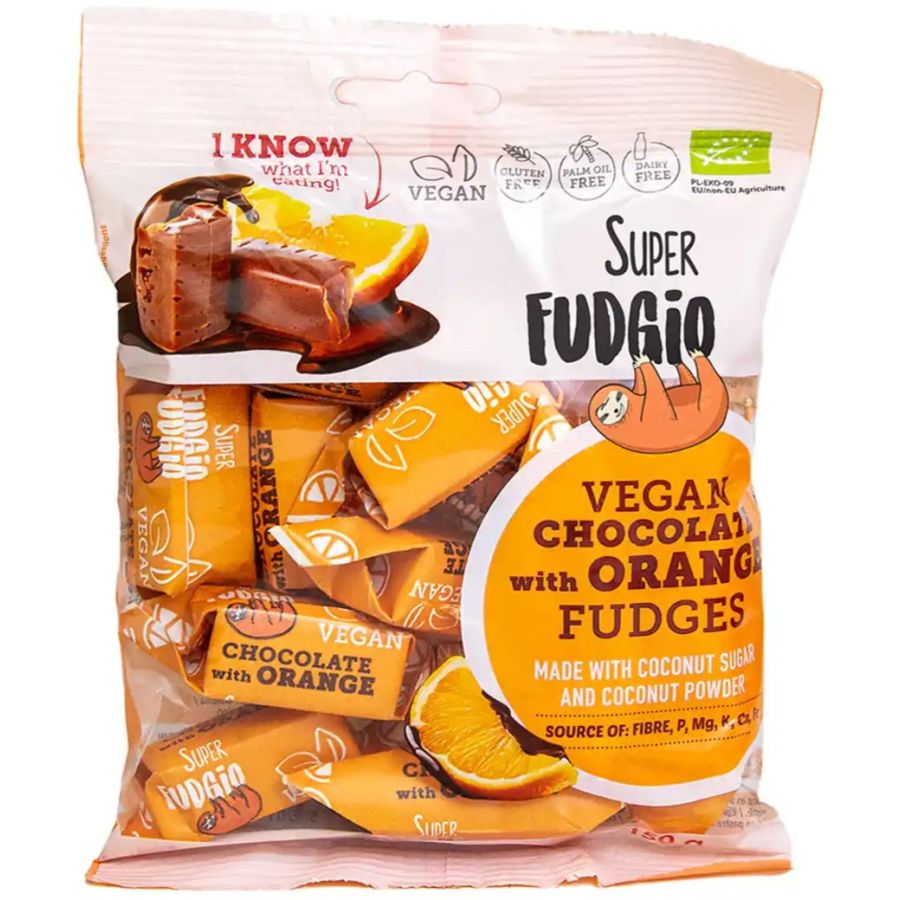Super Fudgio vegansk appelsin-chokolade fudge 150 g