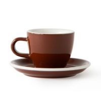 Acme Demitasse Espressokop 70 ml + underkop 11 cm, Weka Brown