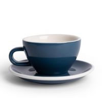 Acme Medium Cappuccino kop 190 ml + underkop 14 cm, Whale Blue