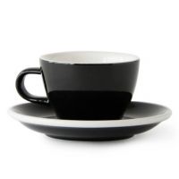 Acme Small Cappuccino kop 150 ml + underkop 14 cm, Penguin Black