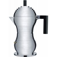 Alessi Pulcina MDL02 espressokande 6 kopper, sort håndtag
