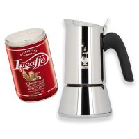 Bialetti Venus 4 kopper espressokande + Lucaffé Classic 250 g malet kaffe