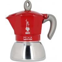 Bialetti Moka Induction Red espressokande, 4 kopper