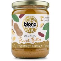 Biona Peanut Butter Crunchy saltet jordnøddesmør 500 g