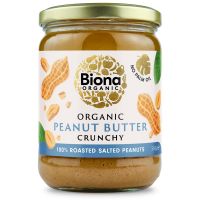 Biona Peanut Butter Crunchy saltet jordnøddesmør 500 g