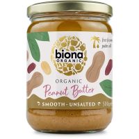 Biona Peanut Butter Smooth usaltet jordnøddesmør 500 g