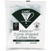 CAFEC Abaca+ Cone Shaped Coffee Filter kaffefilterpapir 4 kopper, hvid 40 stk