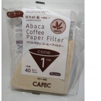 CAFEC ABACA kegleformet filterpapir 1 kop, brun 40 stk
