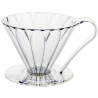 CAFEC Tritan Cone Shaped Flower Dripper filterholder 4 kopper, klar